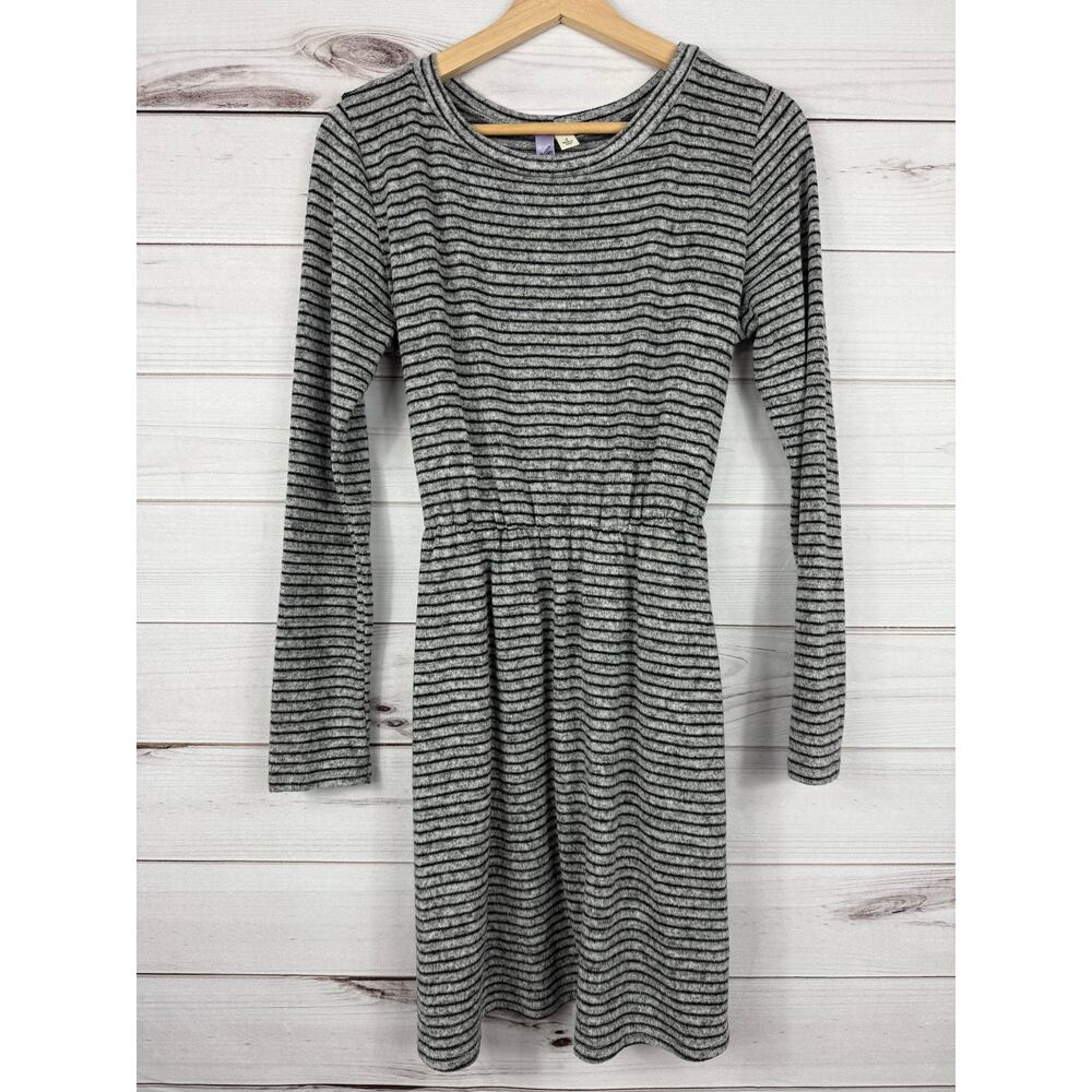 Women's Alya‎ Gray Black Striped Sweater Dress Tie Waist Size Small